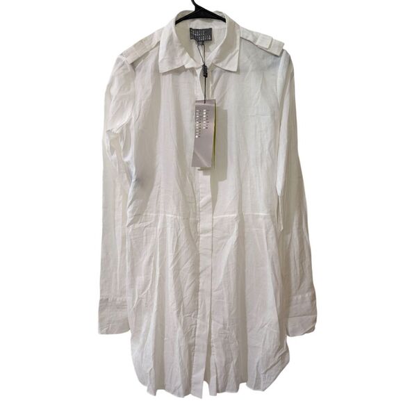Roberta Furlanetto Main Blouse Tunic in White 100% Cotton Womens EU 42, US 6 NWT - Picture 1 of 9